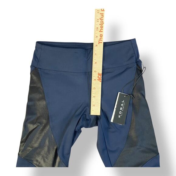 KORAL Activewear Leggings NWT H2O Luxury Compression Workout Pants Blue Black S - Picture 3 of 12